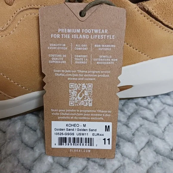 OluKai Koheo Golden Sand Men's Sneakers Shoes Size 11